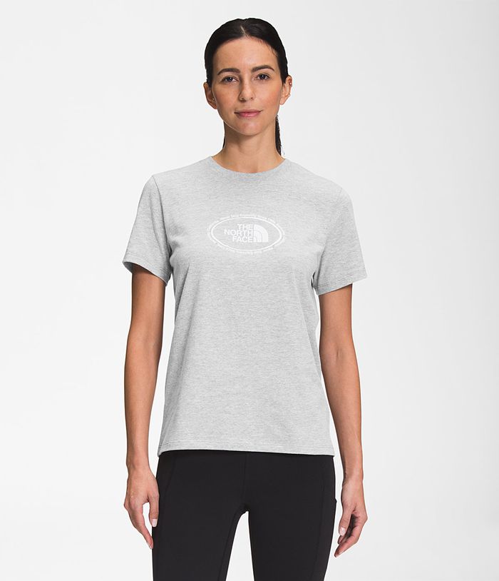 The North Face Short Sleeve Graphic Womens T-Shirts Light Grey 974610-ZIX